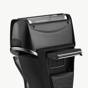 Ace Waterproof Triple Foil Shaver with pop up trimmer detail on a light grey background