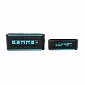 Pro Barber Clipper and Trimmer Grip Band Set of 2 in black and blue with Gamma+ logo