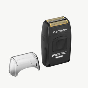 Boosted Professional Foil Shaver
with clear cover on a white background, featuring the brand 'Gamma+'.