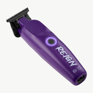 Reign trimmer with EON Digital Brushless Motor viewed from to angle with bottom view of USB-C port