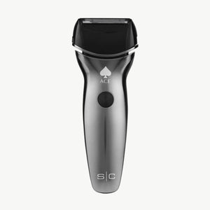 Ace Waterproof Triple Foil Shaver with black top and silver body on a white background