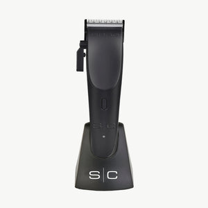 Ergo Clipper with Microchipped Magnetic Motor with black lid in charging base.