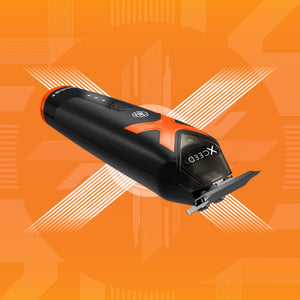 Gamma+ Xceed trimmer with IN2 vector motor horizontal view on trademark background