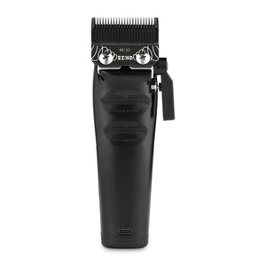 Black Style Craft and 360 Jeezy I N 2 Vector Hair Clipper with blue highlights, viewed from behind