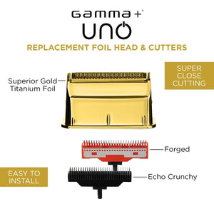 Gold Titanium Single Foil & Echo and Forged Cutters for the Uno Shaver