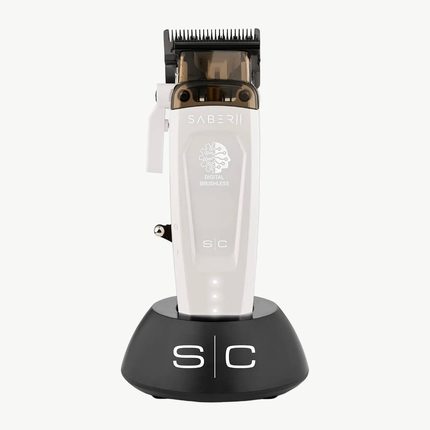 Saber 2 Professional Hair Clipper with EON Digital Brushless Motor clipper in charging base