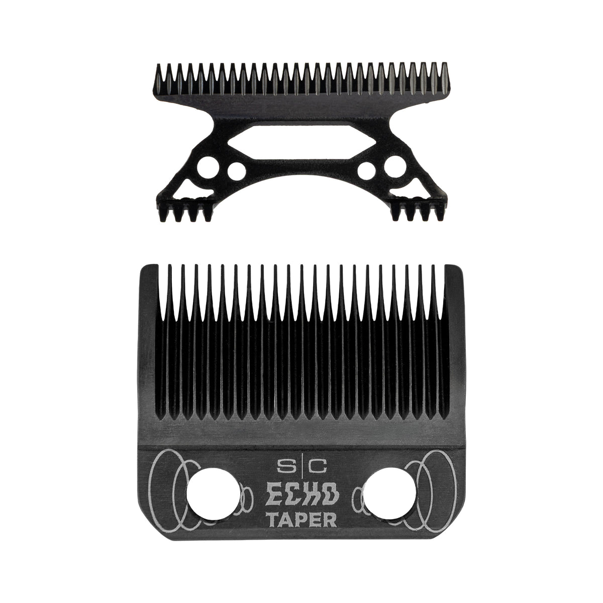 Black DLC Echo Taper Clipper Blade &amp; MIM Echo Deep Tooth Cutter