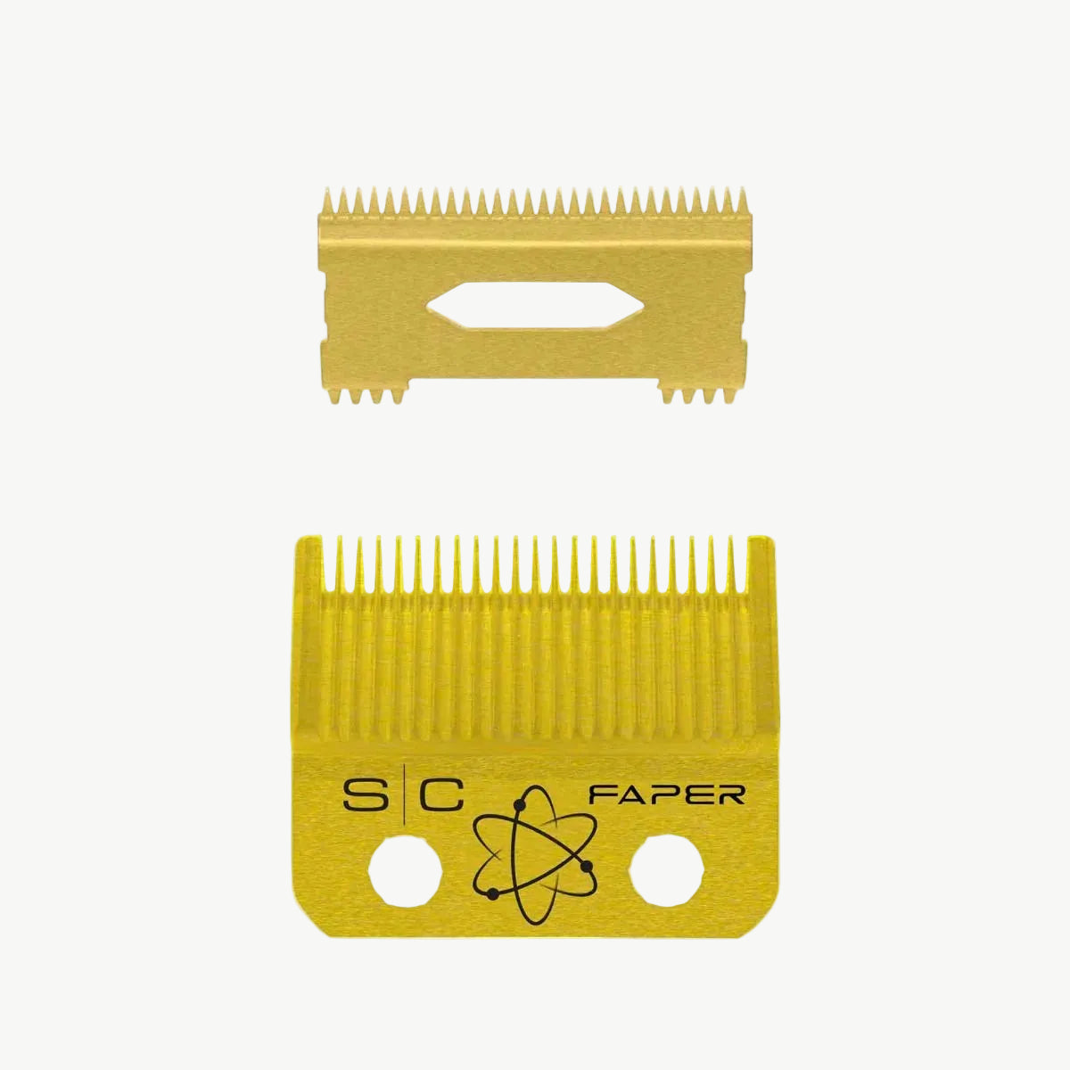 Gold Titanium Faper Clipper Blade & Slim Deep Tooth Cutter