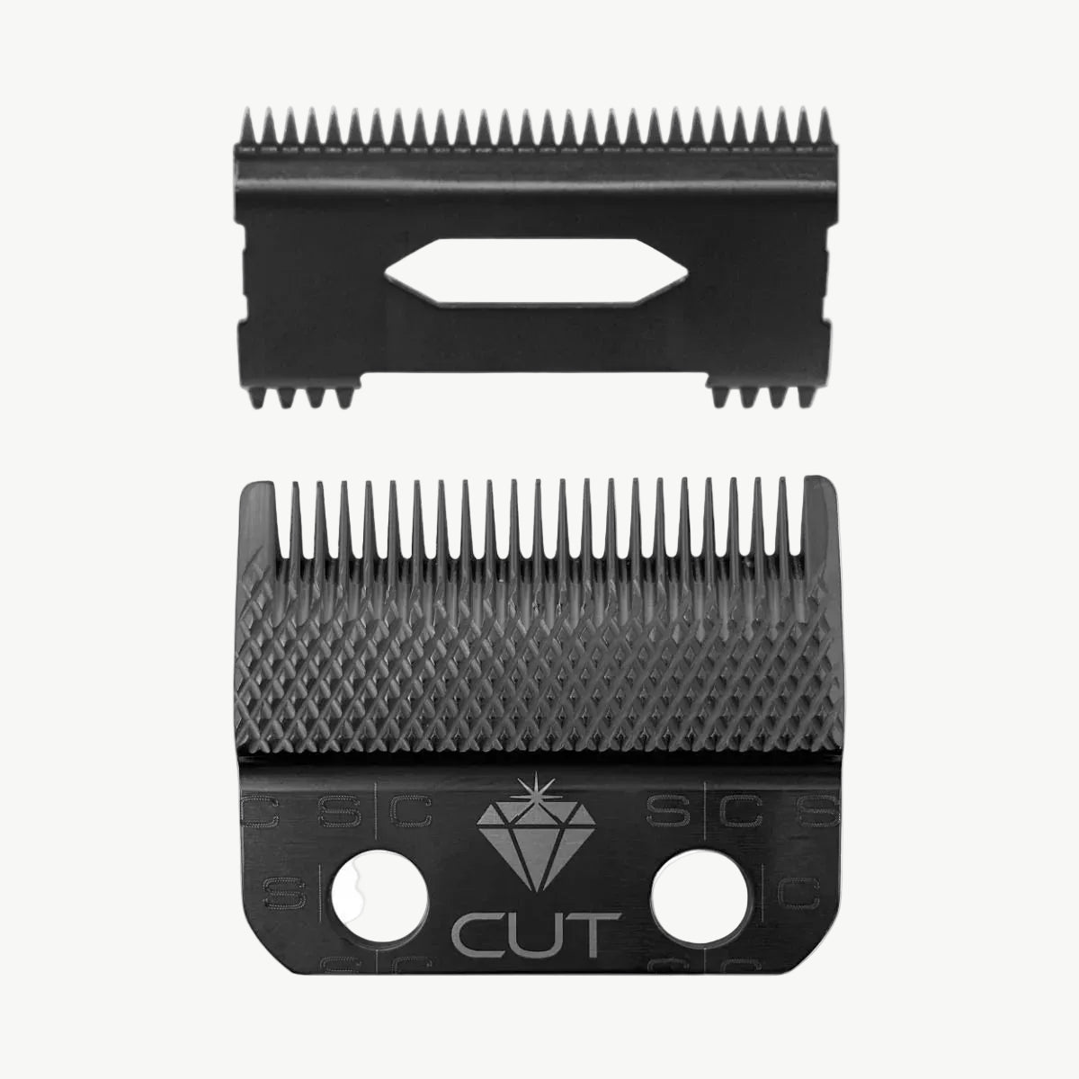 Black DLC Diamond Cut Clipper Blade & Shallow Tooth 2.0 Cutter