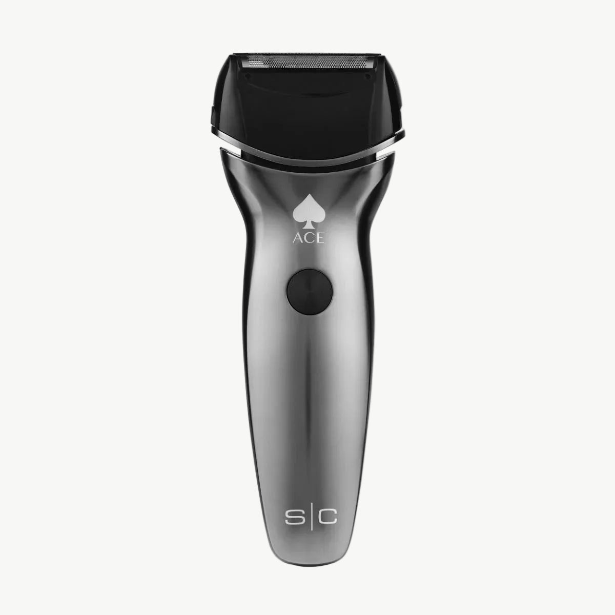 Ace Waterproof Triple Foil Shaver with black top and silver body on a white background