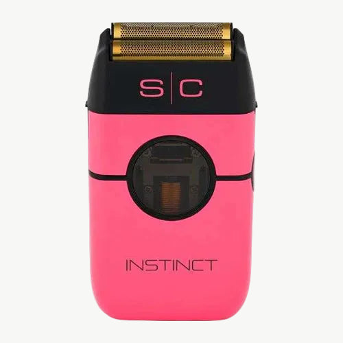 Color: Pink; Instinct Metal Professional Double Foil Shaver front facing 
