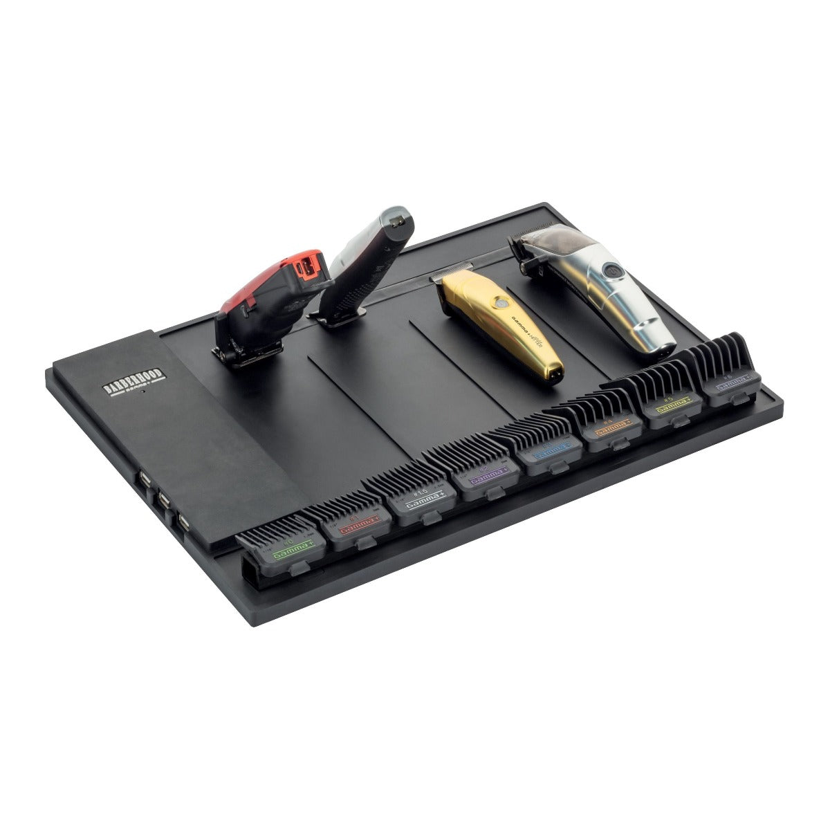 Professional Magnetic Barber Mat and Station Organizer with Anti-Slip Grip