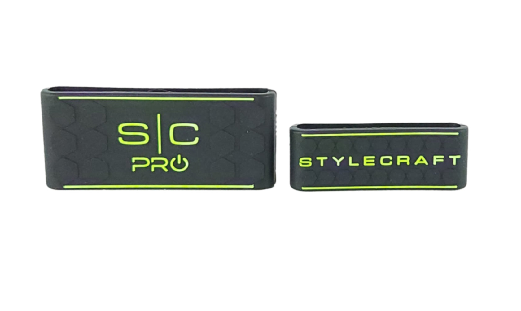 Pro Barber Hair Clipper and Trimmer Grip Band Set of 2 in Black|Green