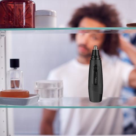 Schnozzle Water Resistant Mens Nose and Ear Trimmer with Cap