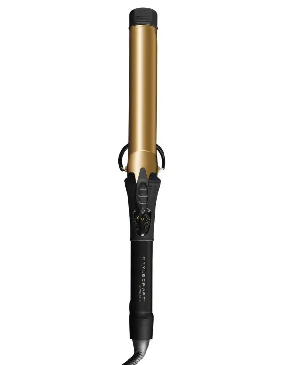 24K Gold Style Stix - Long Barrel Spring Curling Iron - Size Options