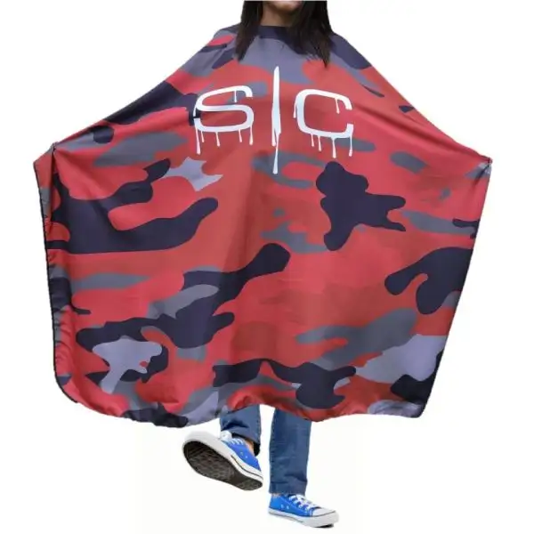 Professional Barber Camo Design Water Resistant Hair Cutting Cape One Size