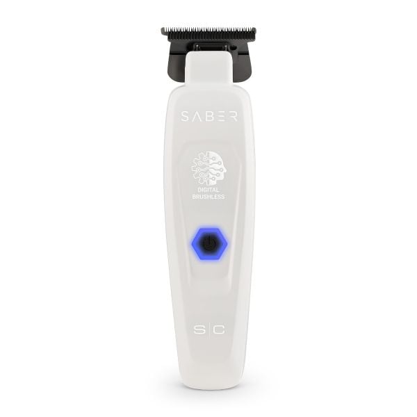 White Saber Trimmer with Digital Brushless Motor viewed from the front