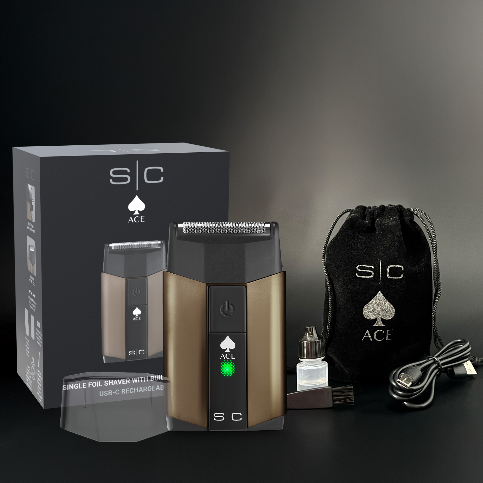 Side by Side shot of black and gold trimmer
