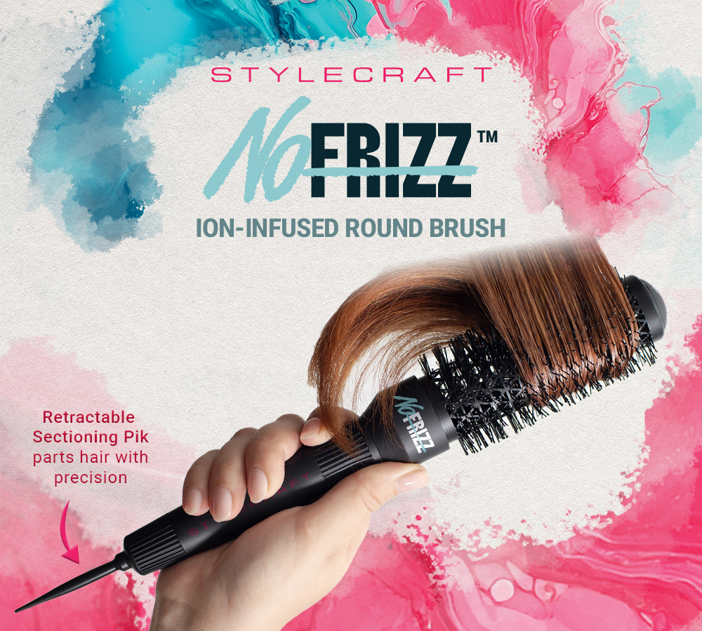NoFRIZZ Round Brush with Ion Technology and Ceramic-Coated Barrel