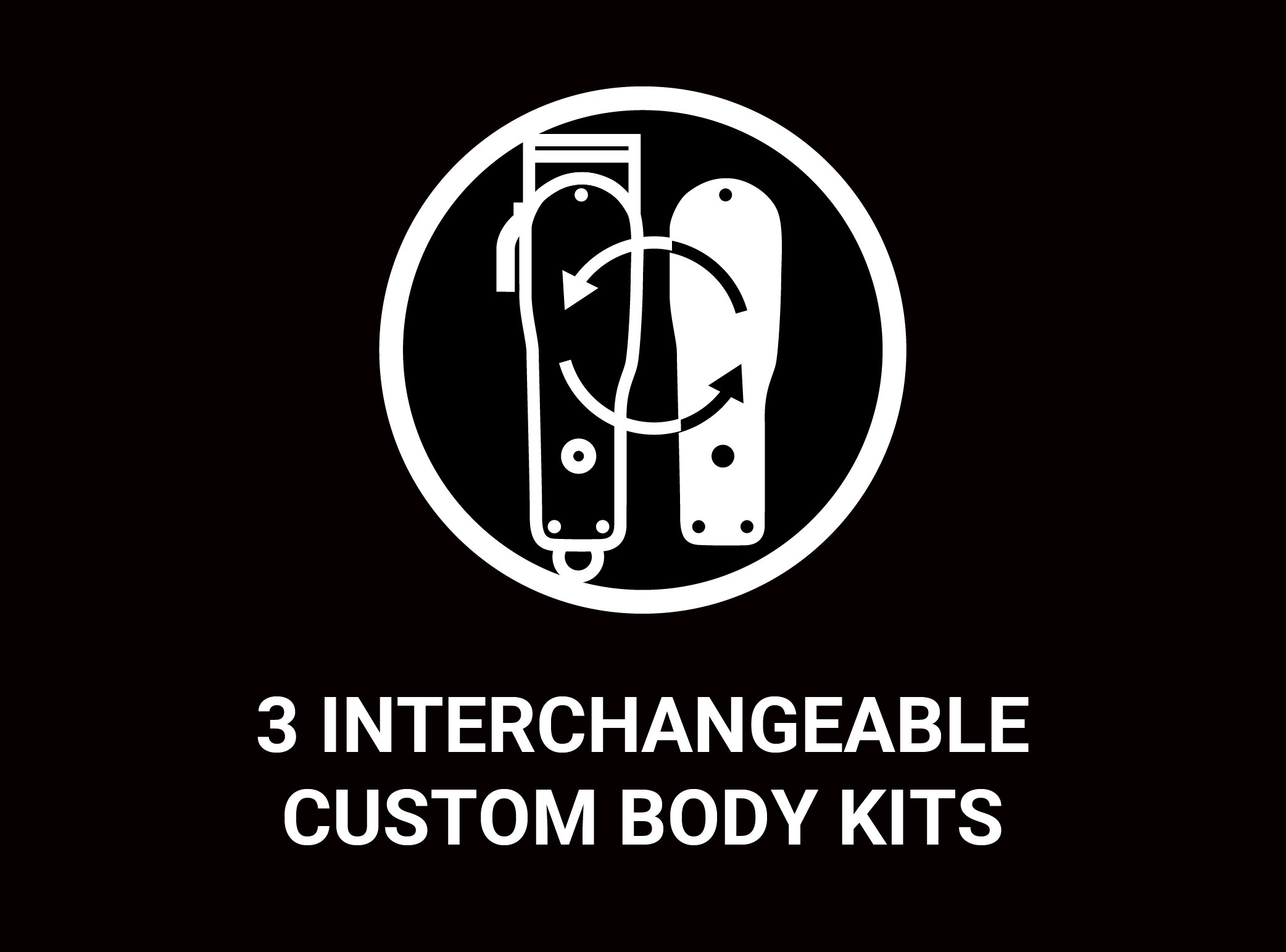 icon for 3 interchangeable lids that are included with the clipper.
