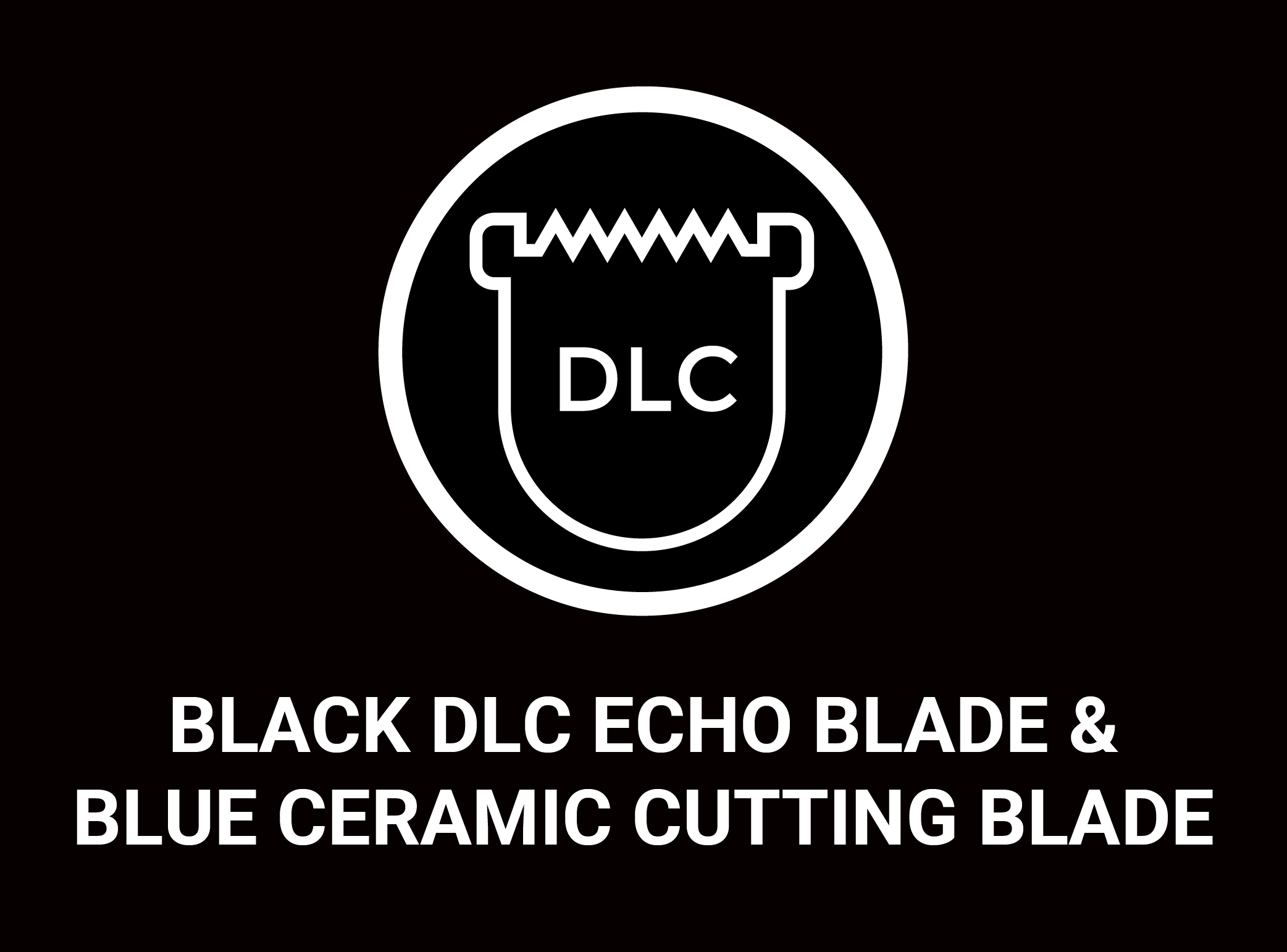 icon for black DLC Echo blade & blue ceramic cutting blade