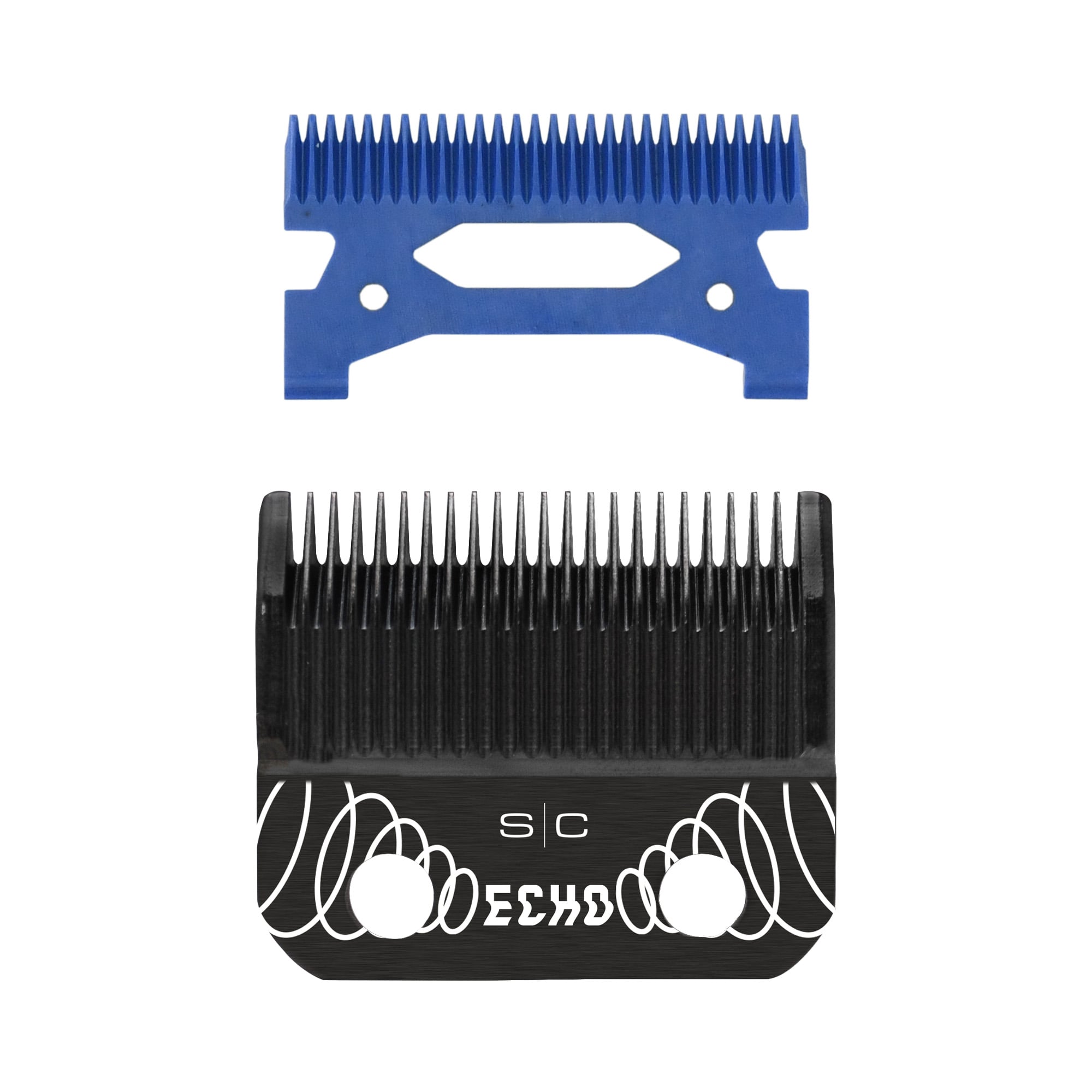 Image of the DLC Echo blade and blue ceramic cutter