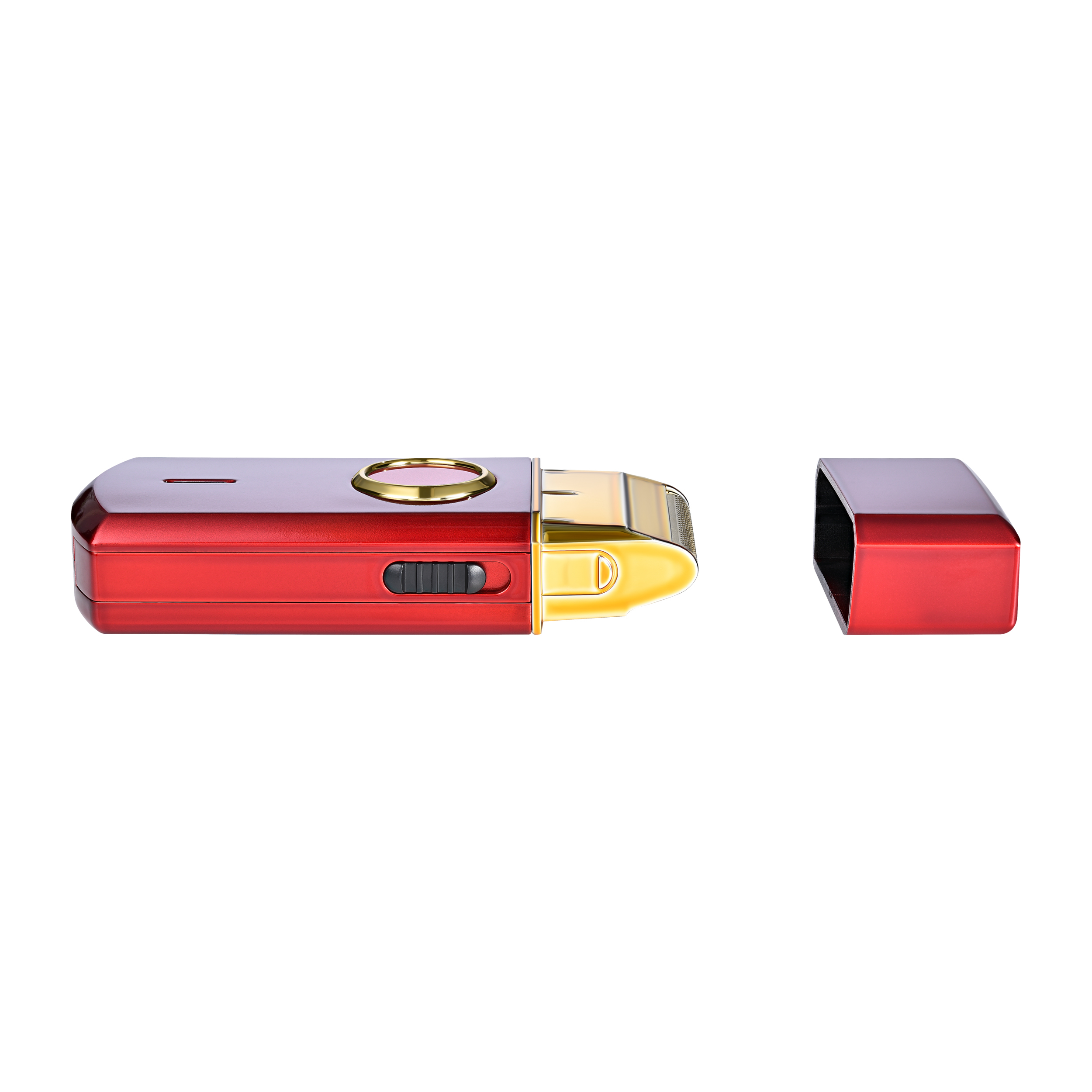 Image of the trimmer in black and gold in charging stands
